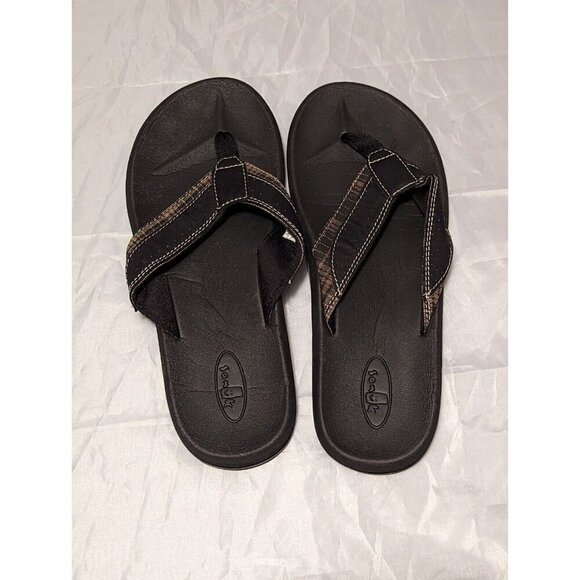 Sonuk Black Yoga Mat Flip Flop Sandals Mens 11 - Picture 1 of 8